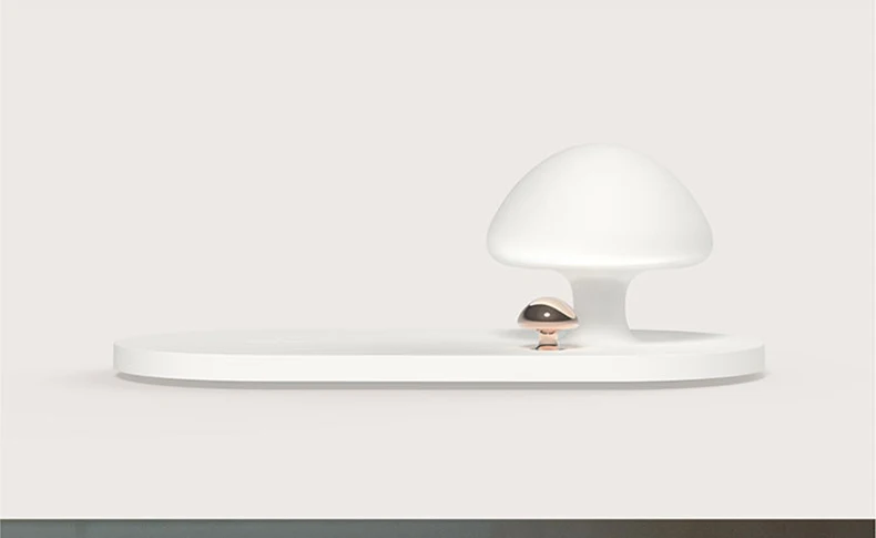 10 Вт QI Беспроводное зарядное устройство милый гриб лампа Быстрая зарядка ночник умный рабочий стол зарядное устройство для iPhone X 8 Plus samsung S9 S9+ S8 - Цвет: White