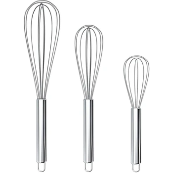 

1 Set Of 3 Eggbeaters, Including 12-Inch, 10-Inch, and 8-Inch Eggbeaters, Suitable for Various Sizes Of Containers, Easy to Clea