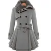 Women's Winter Slim Long Wool Sherpa Coat Double Breasted Padded Korean Cashmere Coat England Style Trench 4