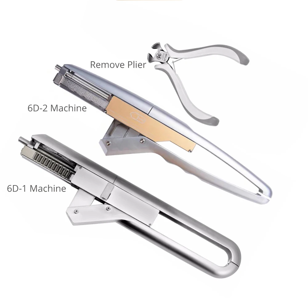6D Hair Extensions Machine 5 pins 10 Human Connector Kits Micro Link Remove Plier Salon Tools Set | Шиньоны и парики