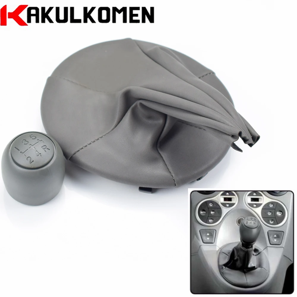 

5 Speed Car Gear Shift Knob With Leather Boot Gaitor For Fiat Panda 2003 2004 2005 2006 2007 2008 2009 2010 2011 2012 500 500C