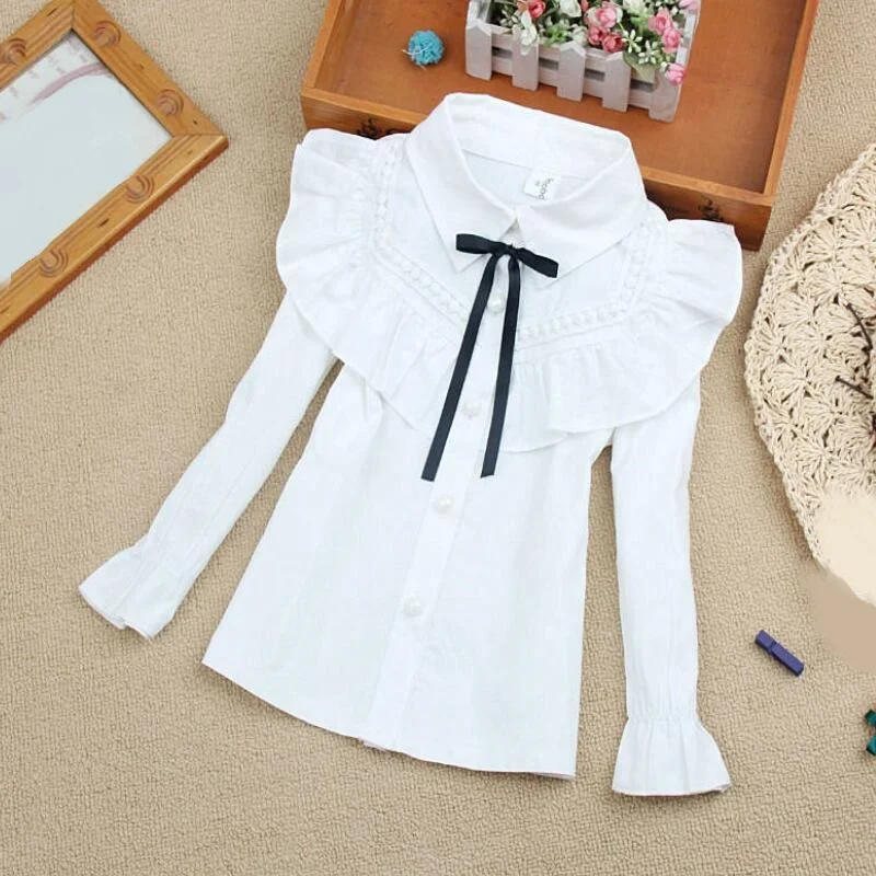 New Spring Autumn Baby Toddler Teenage School Girls White Blouse Girls Tops  Kids Shirt Top Long Sleeve Shirts Children Clothes|Blouses & Shirts| -  AliExpress