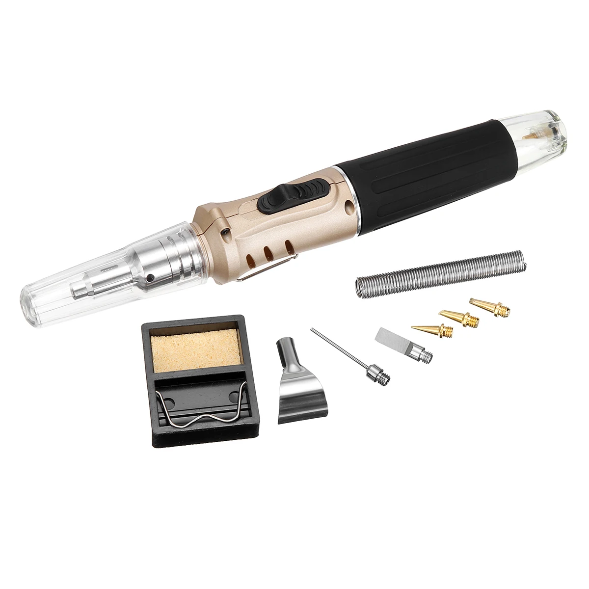 

10in1 Electronic Ignition Butane Gas Soldering Iron HS-1115K Cordless Welding Soldering Iron Torch Automatic Ignition Function