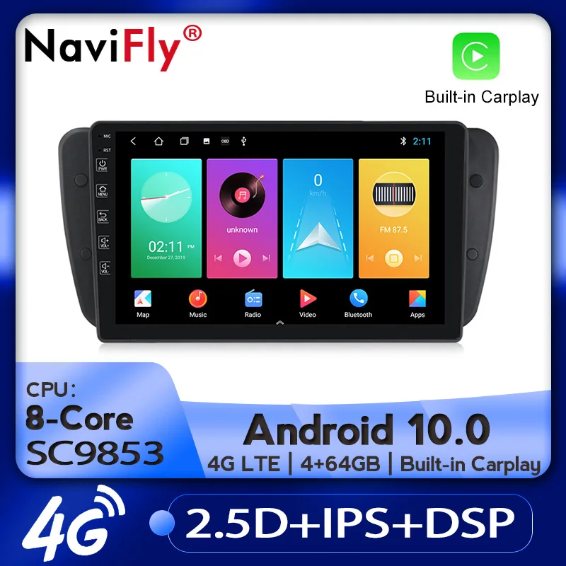 NaviFly IPS 2.5D Android 10 0 автомобильный мультимедийный плеер для Seat Ibiza MK4 6J SportCoupe Ecomotive Cupra