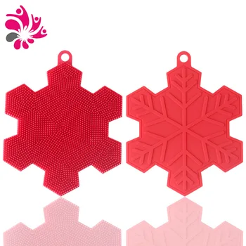 

Hot Selling Silicon Dishwashing Brush Snowflake Cleaning Brush Kitchen Dish Towel Multi-functional Cleaning Supplies Dishes Clea