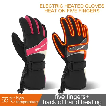 

1 Pair Winter Hand Warmer Electric Thermal Powered For Outdoor Motorcycle Skiing Heated Gloves Gloves Waterproof Battery