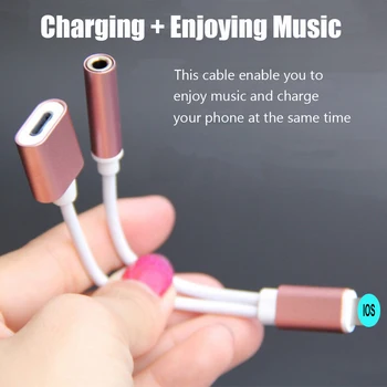

Audio Cables for Lightning to 3.5mm for iPad iPhone ios 10.2 6 5 5s 5C SE Earphone Male-Female Charging Cable Aux Wire