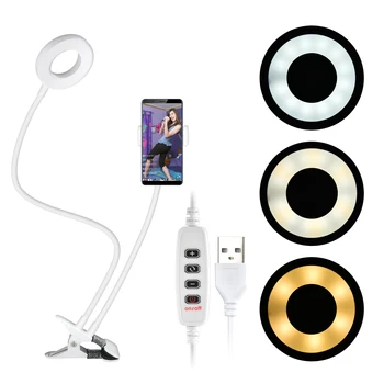 

Dimmable LED Ring Light with Cellphone Holder Selfie Phone Light for Camera Studio YouTube Video Makeup Live Stream Camera Lamp