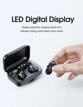 

2021 TWS Bluetooth Earphones LED Display Wireless Touch control Waterproof 9D Stereo Sports Earbuds Headsets With Microphone
