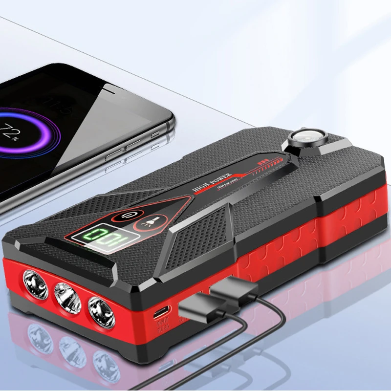32800mAh Car Jump Starter Power Bank 1200A Portable Emergency Start-up Charger Car Battery Booster Charger 12V Starting Device powerbank 20000