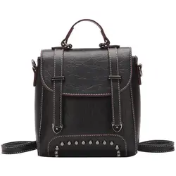 Модный рюкзак женский мини кожаный рюкзак женская однотонная, маленькая сумка на плечо школьная сумка для девочки