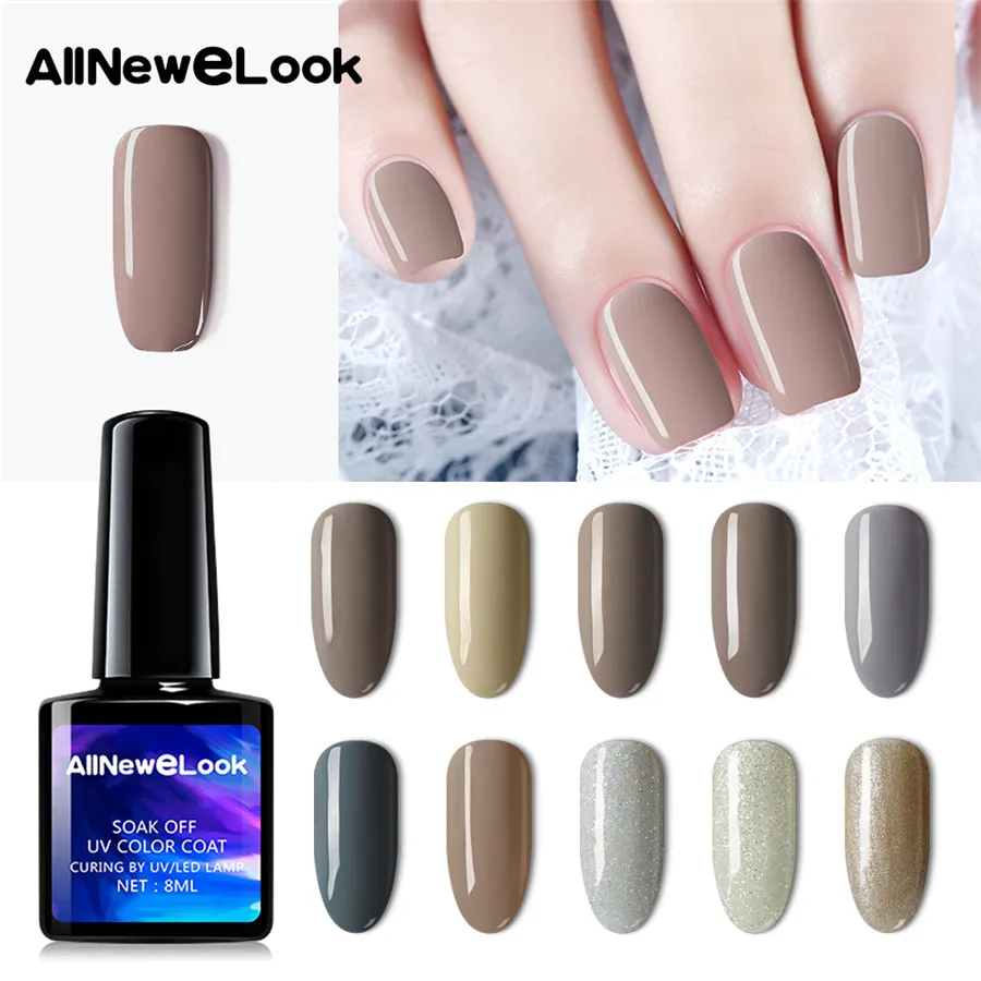 

AllNeweLook Soak Off UV Nail Gel Polish 8ml Grey Dark Color Nail Art Gel Polish Varnish Lacquer Nail Gel Lak Lucky Gel Nails