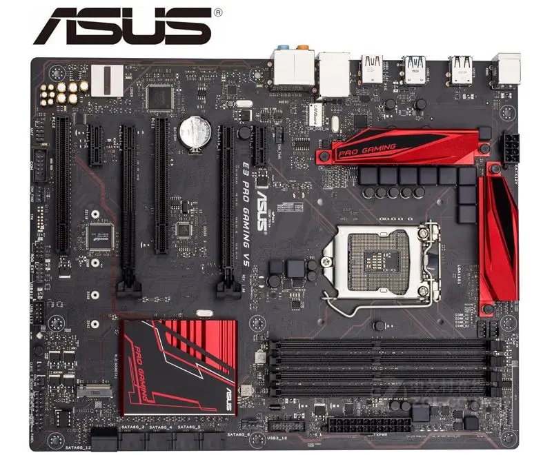 Системные платы для ПК оригинальная б/у Материнская плата ASUS E3 PRO GAMING V5 LGA 1151 DDR4 USB3.0
