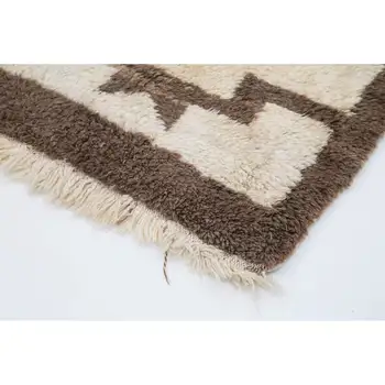 

101x220 Cm Beige Handmade Vintage Tulu Rug-3x7 Ft