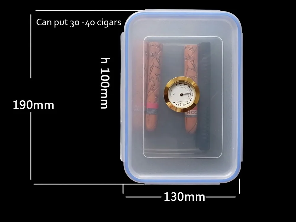 Высокая емкость Прозрачный гигрометр чехол для сигар Humidor контейнер аксессуары для хранения лучший Европейский подарок держать 30-40