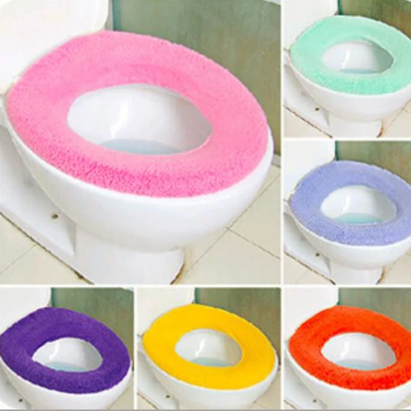Warmer Seat-Covers Toilet-Accessories Random-Color Washable 1pc Cushion-Pads Pan Pedestal