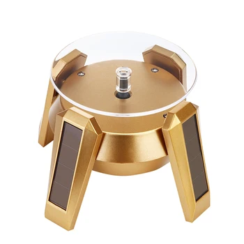 

360 Degree Rotating Solar Powered Jewelry Display Stand Earring LED Light Holding Phone Fashion Ring Box Desktop Home Watch