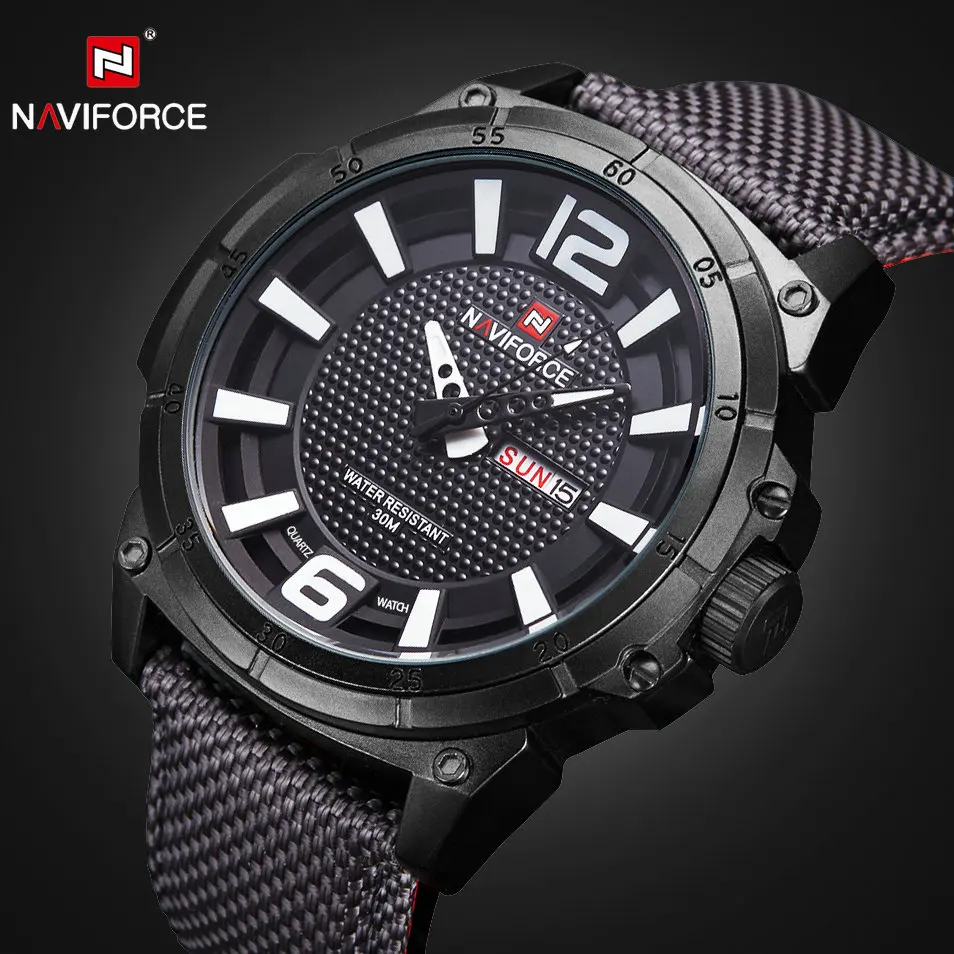 NAVIFORCE военные часы мужские модные кварцевые нейлоновый ремешок