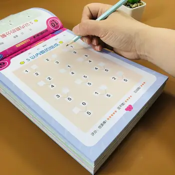 

6 livros/conjunto crianças adição e subtração aprendizagem matemática pré-escolar matemática exercício livro escrita prática liv