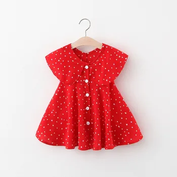

(4 pieces/lot) 2020 Summer Girl's Dress Heart Pattern 052003