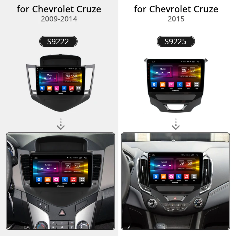  Ownice K1 K2 K3 Android 9.0 Car radio 2 din GPS Navi Player for Chevrolet Cruze 2009 - 2015 Octa Co