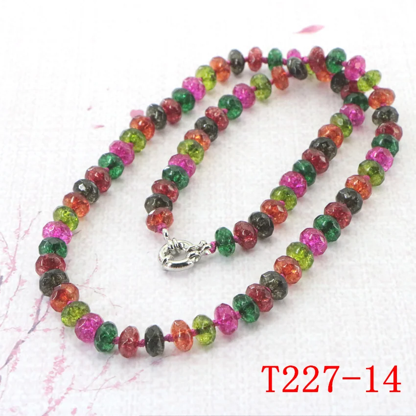 Natural stone 5X8mm agate red jade jasper lapis lazuli crystal necklace women in Choker necklaces 45cm fashion energy jewelry wholesale (66)(2)