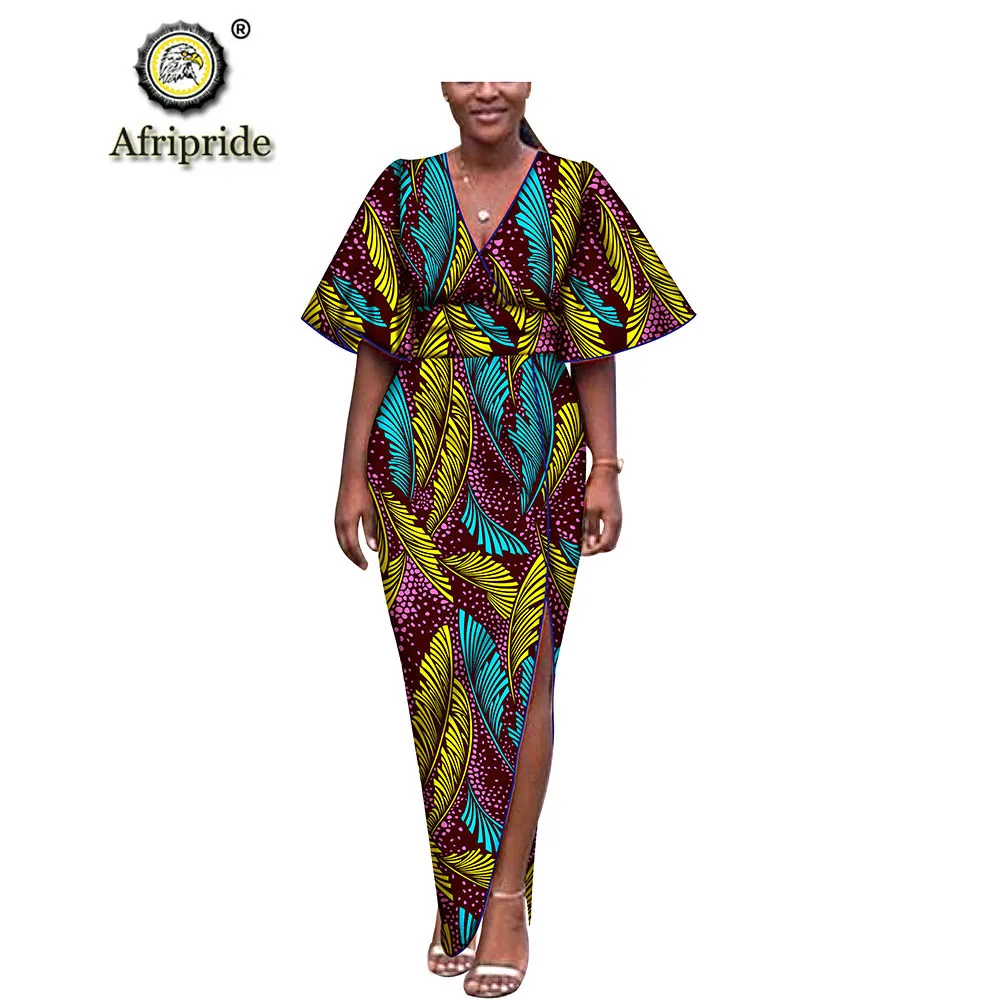 Африканские платья для женщин AFRIPRIDE dashiki bazin riche ankara Платье с принтом из чистого хлопка весна и осень восковое платье S1825073
