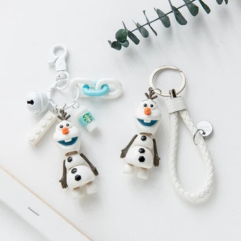 

Cute Anime Snowman Key Chain Cartoon Frozen 2 Snowman Olaf Keychain Charms Trinket for Women Girls Bag Car Key Ring Kids Gift