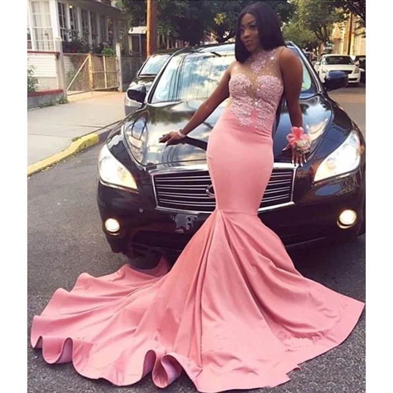 Black Girls Mermaid Prom Dresses Long 