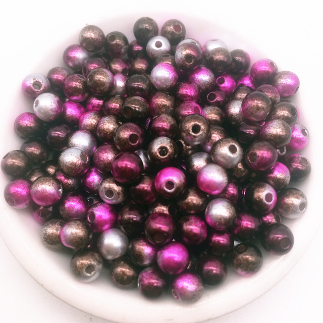 Dia 4/6/8/10mm 30-200pcs Acrylic Round Pearl beads Loose Pearl Beads for Necklace Bracelet DIY Jewelry Making