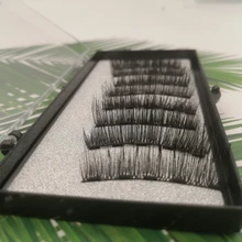 Pestañas postizas magnéticas 3D, 5 imanes, 8 Uds., duraderas, hechas a mano, de visón Artificial Natural, con pinzas