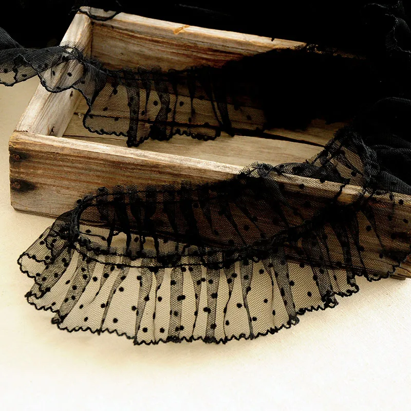 6CM wide Modern Wavelet Pleated Mesh Yarn Three-dimensional Lace Dress Hair Accessories Boots Bag Pet Decoration