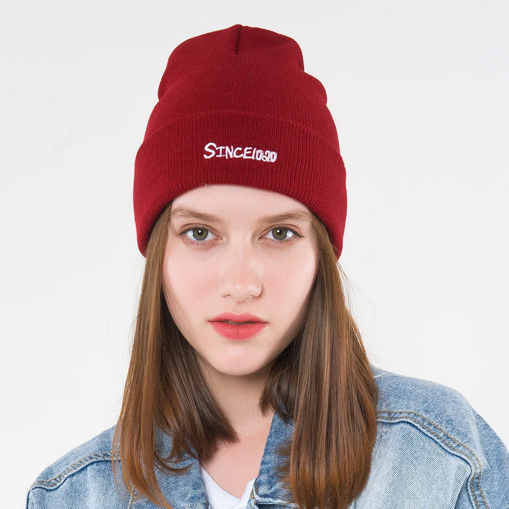 

Men And Women Celebrity Style Wool Cap Manufacturers Direct Selling Lettered Embroidered Set of Head Cap Customizable Korean-sty