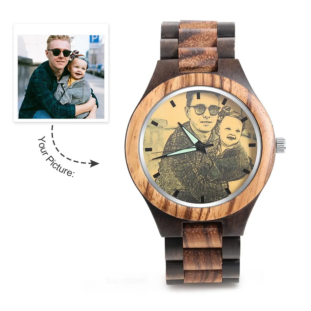Correa de reloj de madera con grabado personalizado para hombre, reloj de  pulsera con logotipo único, regalo creativo de aniversario para el Día del  Padre - AliExpress Relojes de pulsera