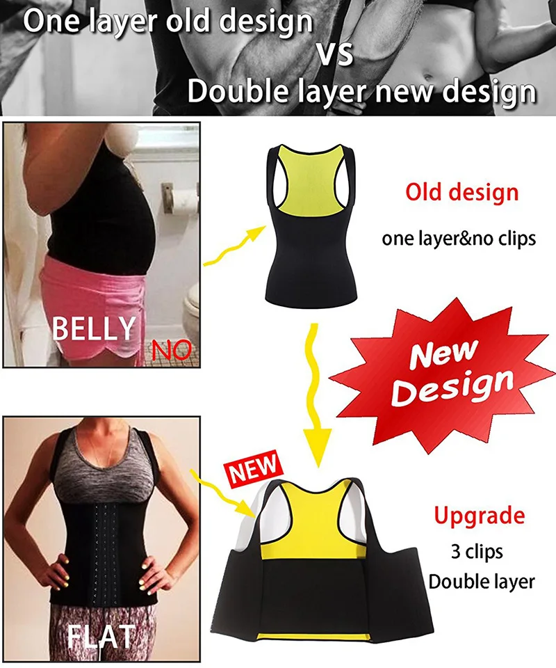 CXZD Women Shapewear Weight Loss Neoprene Sauna Sweat Waist Trainer Corset Tank Top Vest Sport Workout Slimming Body Shaper