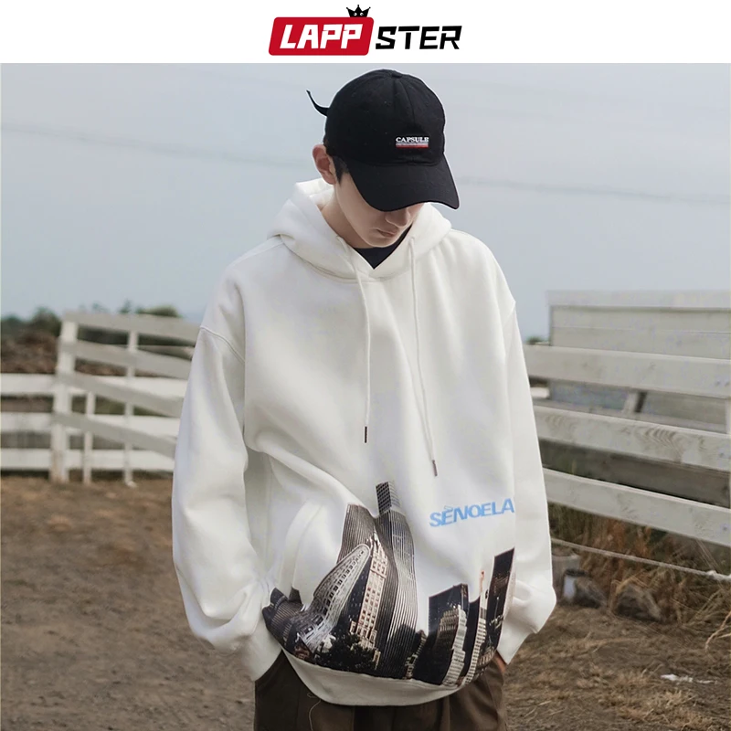 Lappster Men Streetwear Oversized Sweatshirts Hoodies 2020 Autumn Man City Print Harajuku Sweatshirts Korean Black Hooded Hoodie Hoodies Sweatshirts Aliexpress