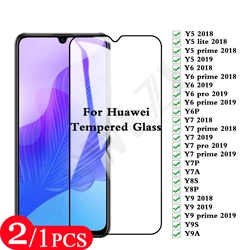 Premium 2 - Pack 9H Tempered Glass Phone Screen Protector Film for 3 Pieces (Huawei Y7 pro 2019)