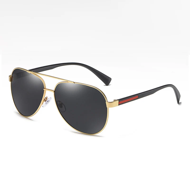 C1 gold black HBK, мужские солнцезащитные очки, фирменный дизайн, пилот, поляризационные, мужские солнцезащитные очки, очки для полетов, Gafas Oculos De Sol Masculino для мужчин - Цвет линз: C1 gold black