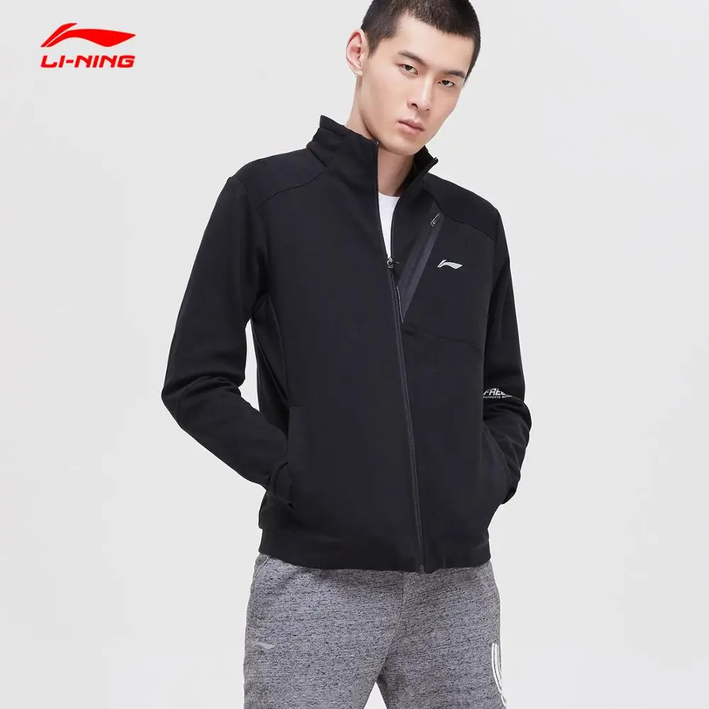 Li-Ning мужской тренировочный свитер хлопковая толстовка с капюшоном на молнии
