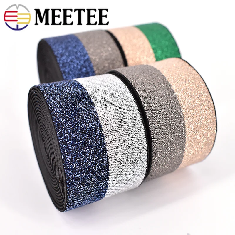 Metee 5/10Meter 4cm Bright Silk Elastic Band Nylon Rubber Bands Webbing for Garment Skirt Waistband DIY Cloth Sewing Accessories | Дом и сад