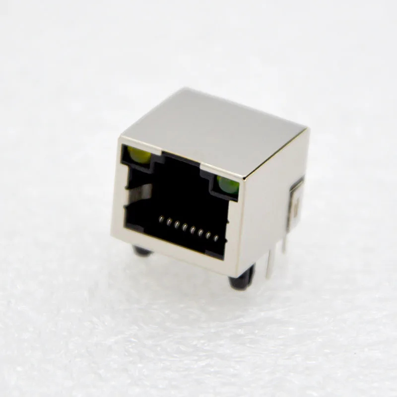 100 шт. сетевой разъем RJ45 56 8P8C со световым разъемом с экраном 8P8C разъем - Цвет: Серебристый