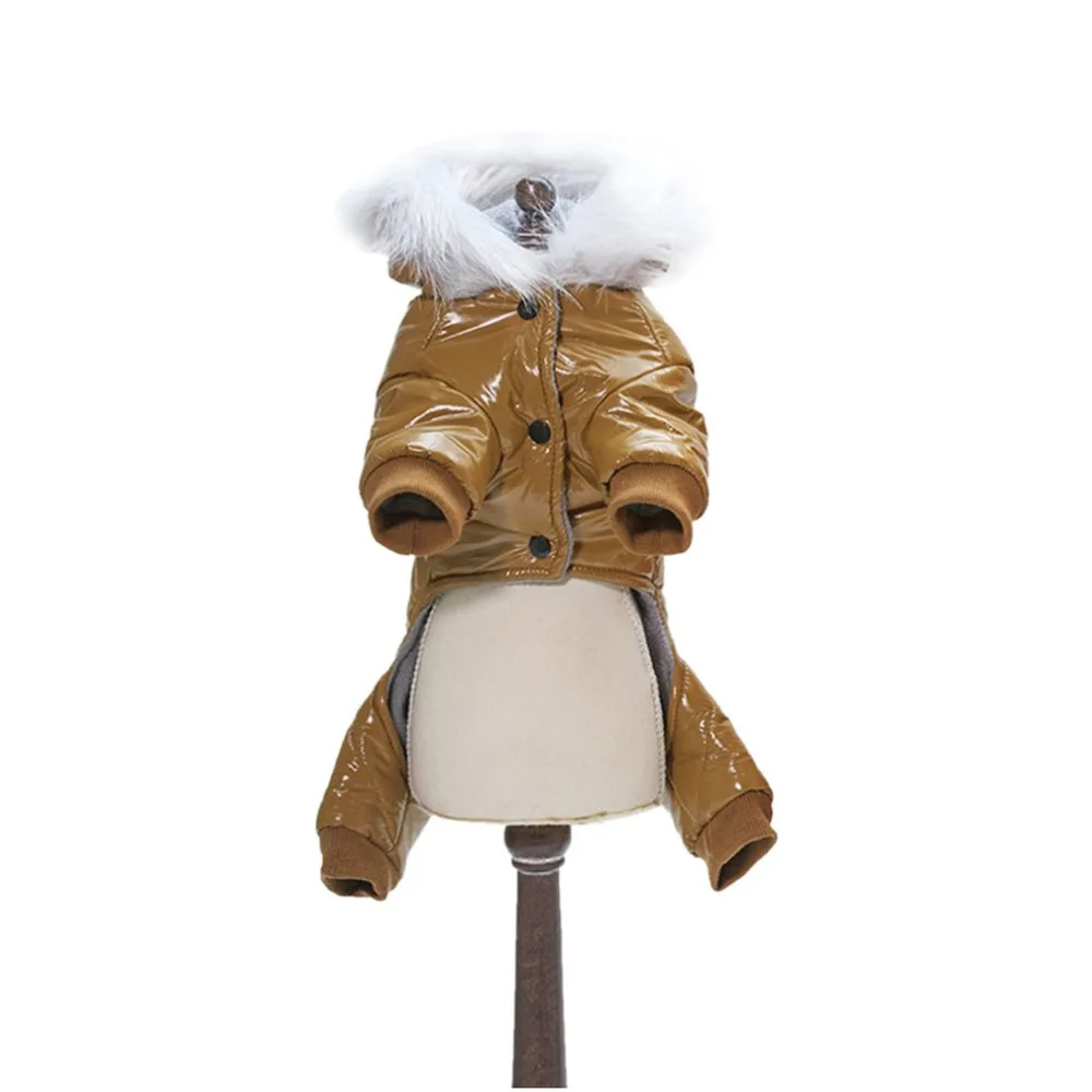 Новинка года; жакеты для собак; Одежда для собак; куртка из искусственной кожи с хлопковой подкладкой и капюшоном; четыре ноги; удобное плотное теплое зимнее пальто