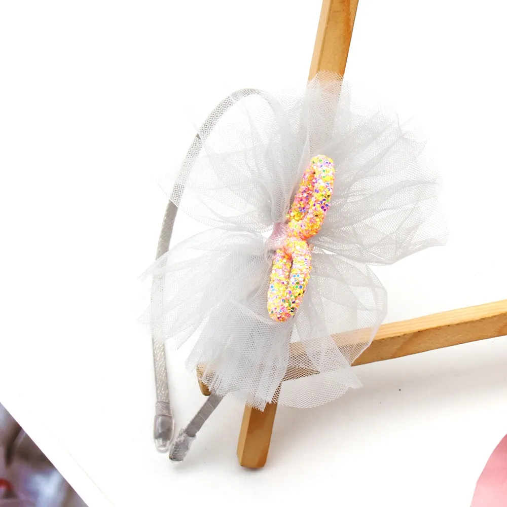 Корейская кружевная лента для волос с цветами, блестящий ободок с кроличьими ушами, розовые повязки на голову для девушек, модный головной убор, аксессуары для волос - Цвет: 7