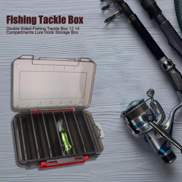 Fishing Tackle Box Double Sided Plastic Screw Holder Case Hunting Equipment  Compartments Organizer Fishing Lure Box