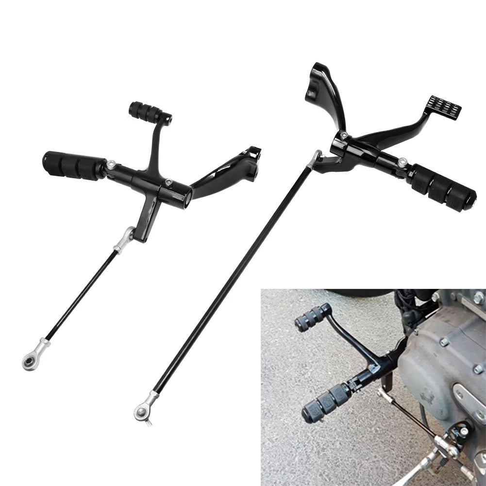 Motorcycle Black / Chrome Forward Controls Complete Kit Pegs Linkages