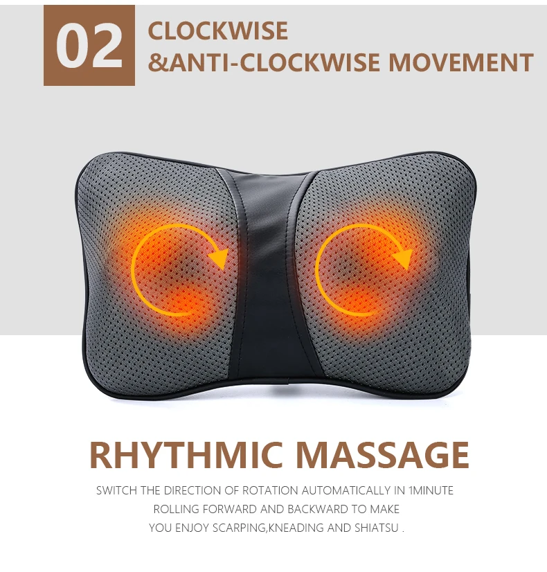 Massageador com Calor Pescoço e Ombro Travesseiro de Volta para a Dor Coodle Volta Massageador Massagem Elétrica Lombar 11 Coodle volta massageador com calor pescoço e