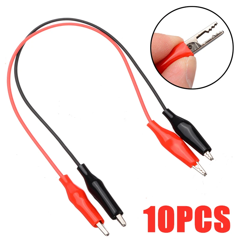 

10Pcs 40cm Electrical Alligator Clips cable Jumper Wire DIY Test Leads Double-ended Crocodile Clip cords Roach for multimeter