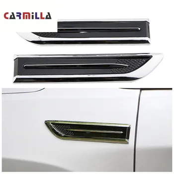 

Carmilla Car Side Air Vent Car Door Wing Sticker Engine Cover ABS Chrome Universal Decoration Sticker for Jeep Compass