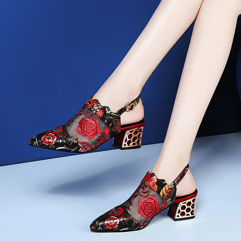 Sandales Femme été Talons Compensés Avec Fleurs - Confortables, Bout Ouvert, Semelle épaisse - Orthopédiques, Correction Posture - Idéales Pour Vacances