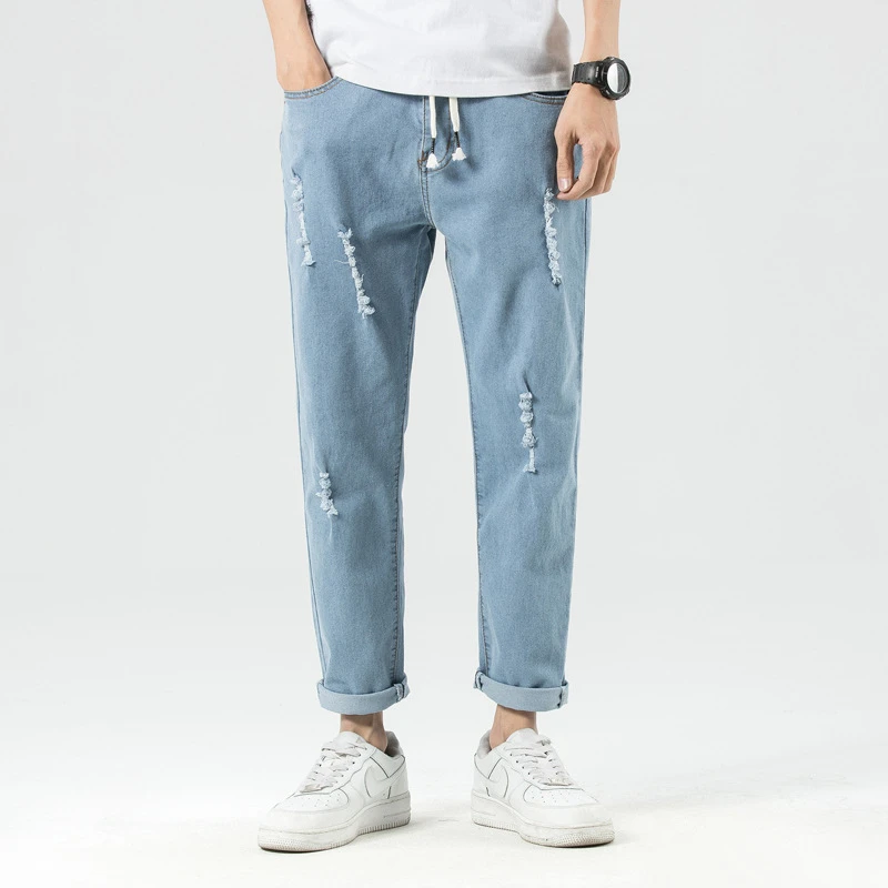 Ripped tapered jeans mens Clearance